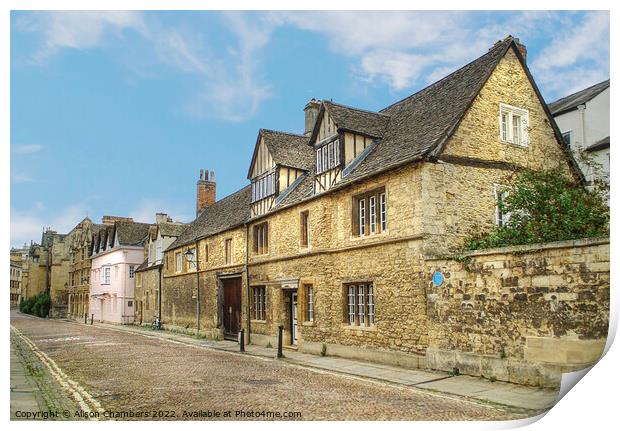 Oxford Post Masters Hall Print by Alison Chambers