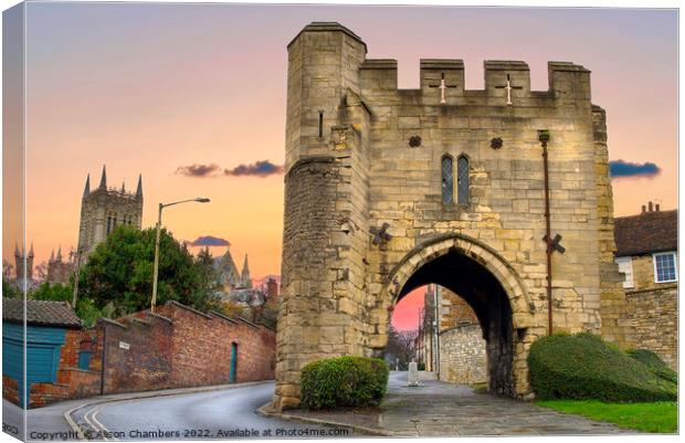 Pottergate Arch, Lincoln  Canvas Print by Alison Chambers