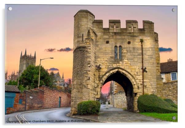 Pottergate Arch, Lincoln  Acrylic by Alison Chambers