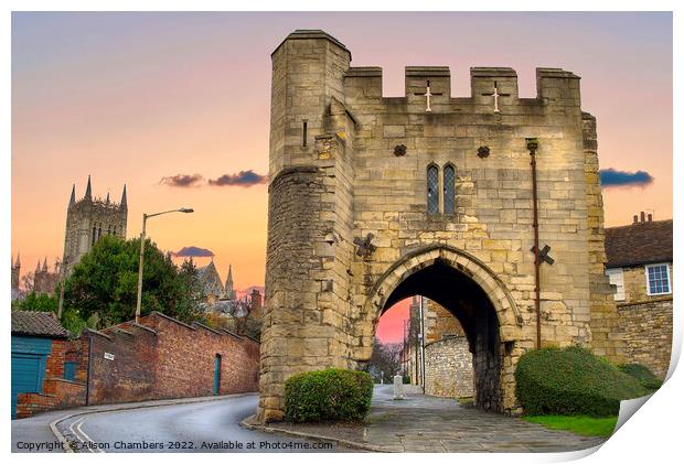 Pottergate Arch, Lincoln  Print by Alison Chambers