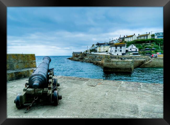 The Mighty Cannons of Porthleven Framed Print by Beryl Curran