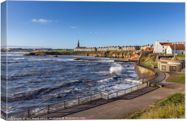 High Tide at Cullercoats Bay Canvas Print by Jim Monk