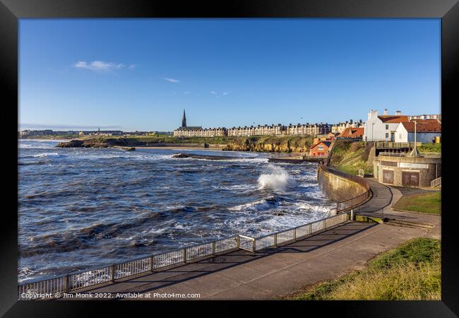 High Tide at Cullercoats Bay Framed Print by Jim Monk