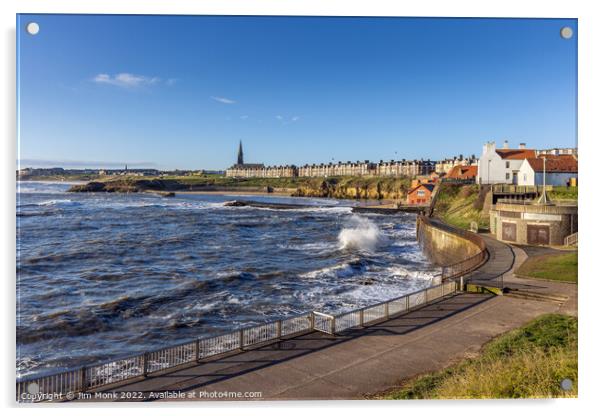 High Tide at Cullercoats Bay Acrylic by Jim Monk