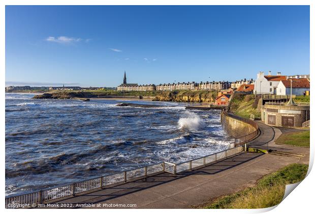 High Tide at Cullercoats Bay Print by Jim Monk