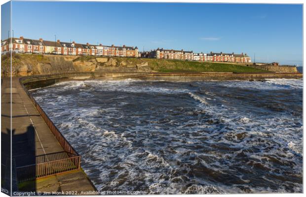 Brown's Bay, North Tyneside Canvas Print by Jim Monk