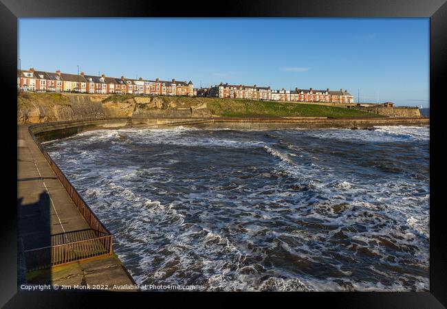 Brown's Bay, North Tyneside Framed Print by Jim Monk