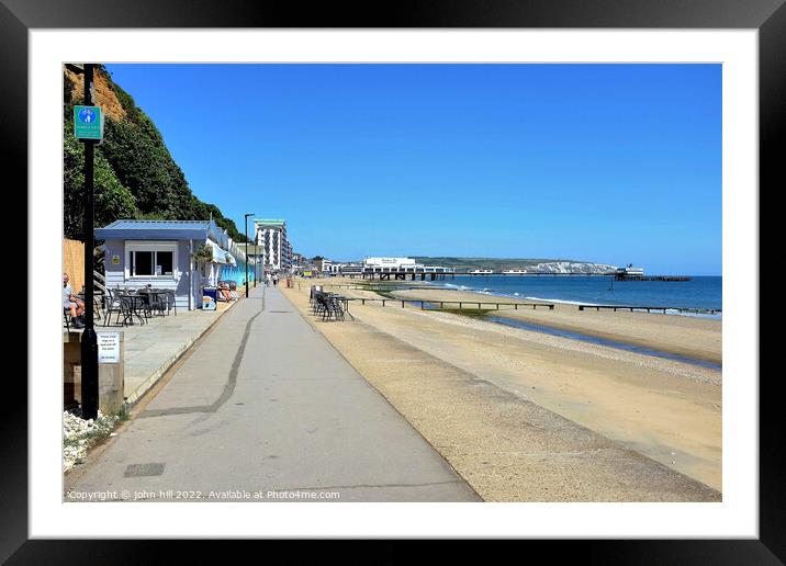 Promenade to Sandown, Isle of Wight, UK. Framed Mounted Print by john hill