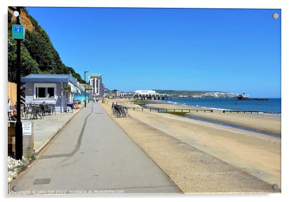 Promenade to Sandown, Isle of Wight, UK. Acrylic by john hill