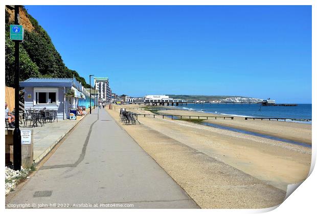 Promenade to Sandown, Isle of Wight, UK. Print by john hill