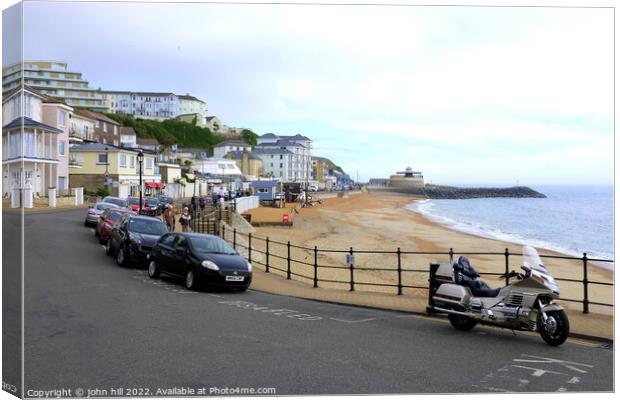 Ventnor seafront and beach, Isle of Wight, UK. Canvas Print by john hill