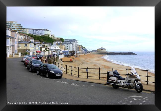Ventnor seafront and beach, Isle of Wight, UK. Framed Print by john hill