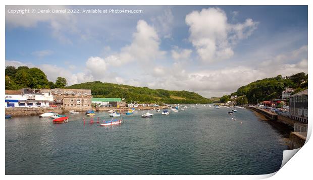 Boats on the East Looe River Print by Derek Daniel