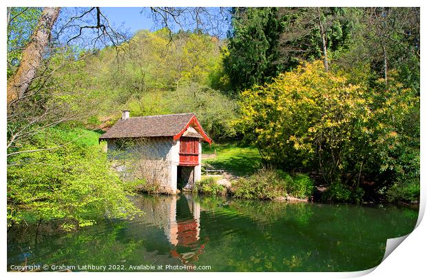 Woodchester Boathouse Print by Graham Lathbury