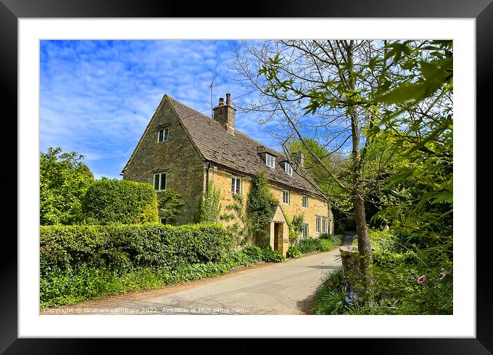 Cotswold Cottage, Wortley Framed Mounted Print by Graham Lathbury
