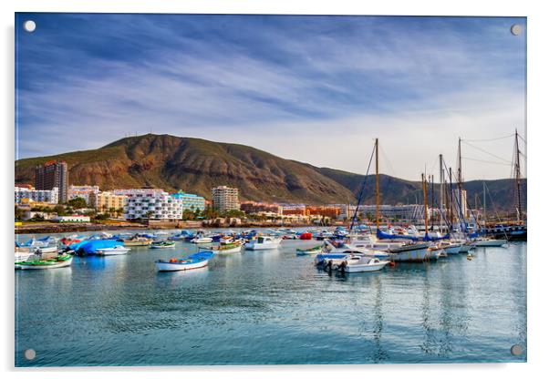 Town of Los Cristianos in Tenerife Acrylic by Artur Bogacki