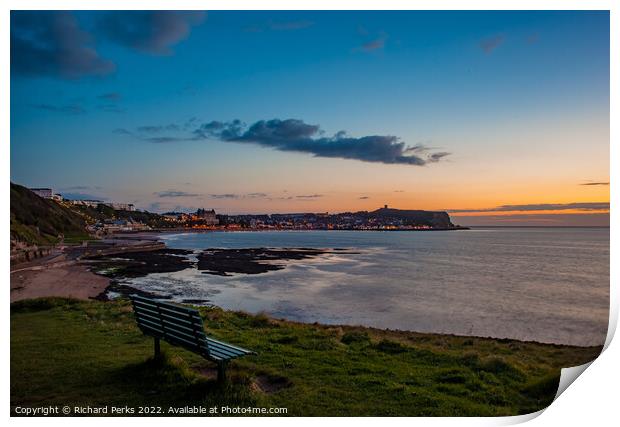 Watching the sunrise over Scarborough Print by Richard Perks