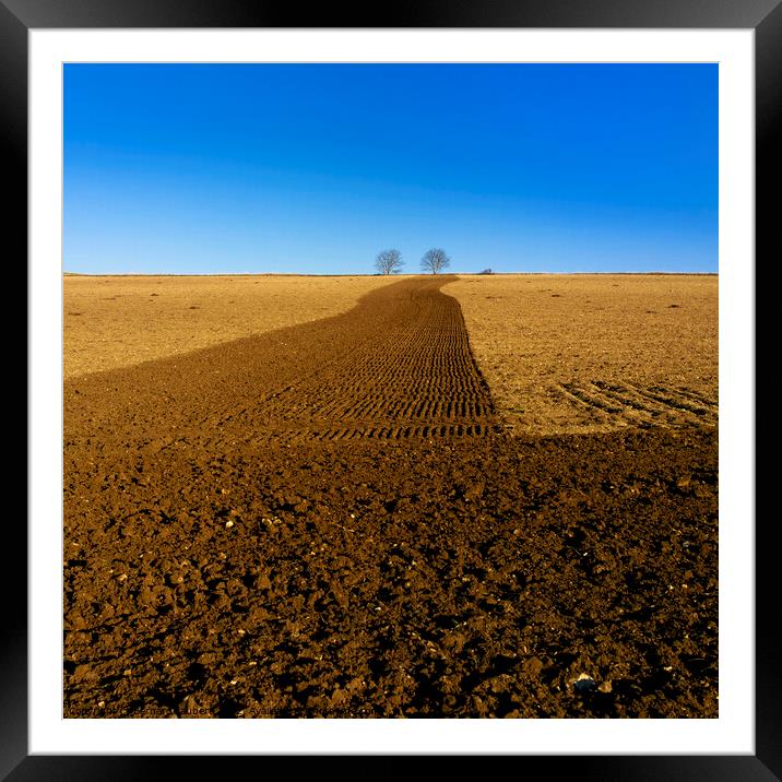 Plowed field  Framed Mounted Print by Bernard Jaubert