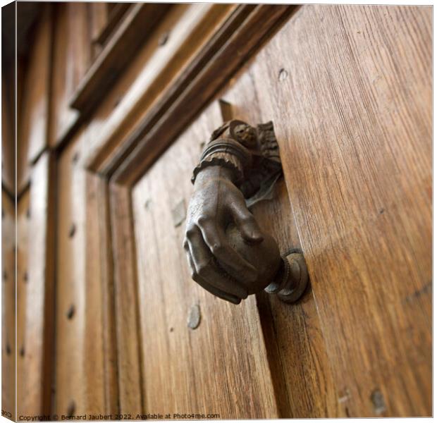 Hand-shaped doorknob Canvas Print by Bernard Jaubert