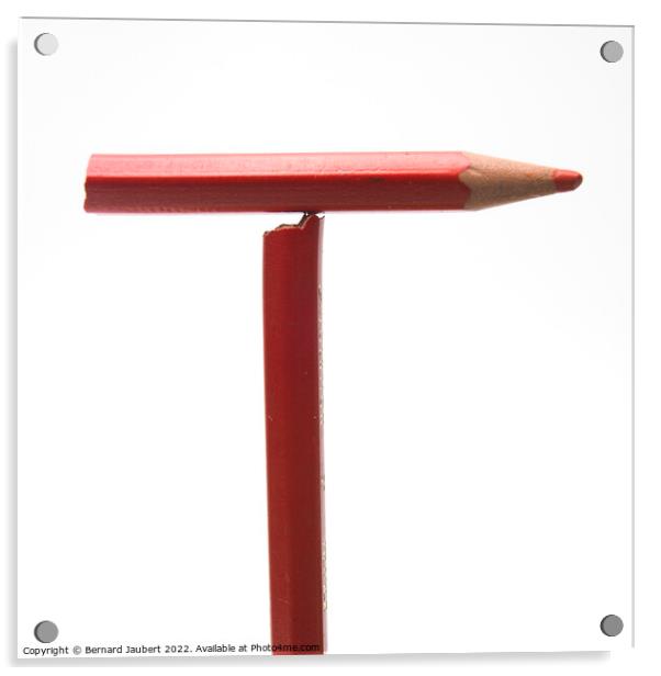 Red pencils Acrylic by Bernard Jaubert