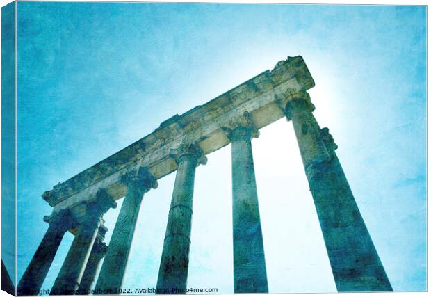 Columns under a blue sky. Roma Canvas Print by Bernard Jaubert