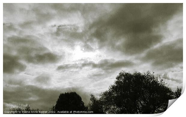 Atmospheric Sunlit Sky Print by Elaine Anne Baxter