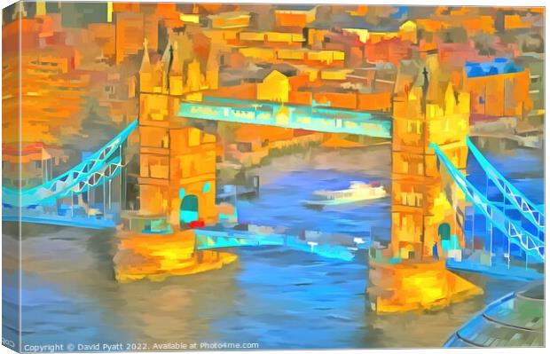 Tower Bridge Pop Art Canvas Print by David Pyatt