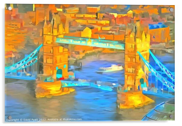 Tower Bridge Pop Art Acrylic by David Pyatt