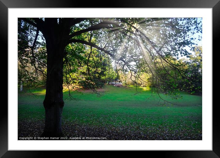 A Glorious Autumn Day at the Cricket Pavilion Framed Mounted Print by Stephen Hamer