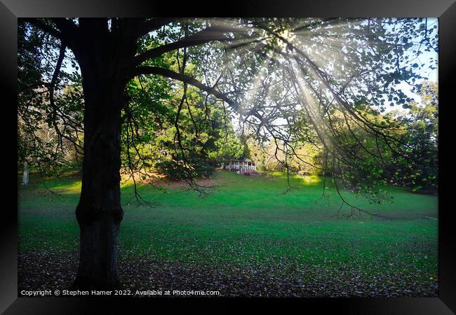 A Glorious Autumn Day at the Cricket Pavilion Framed Print by Stephen Hamer