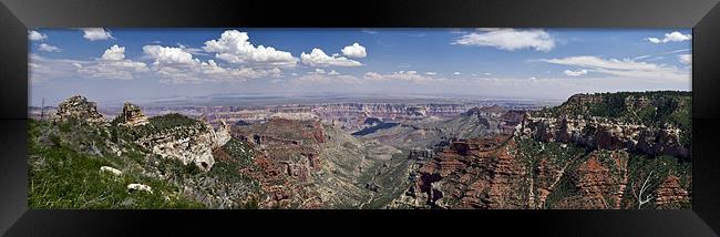 Roosevelt Point panorama, Grand Canyon Framed Print by Gary Eason
