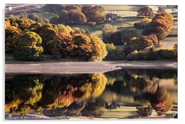 Ladybower Reservoir reflections Acrylic by Chris Drabble