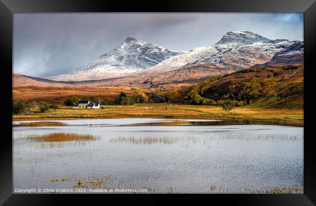 Loch Coultrie in Winter Framed Print by Chris Drabble
