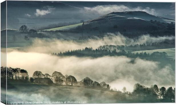 Morning mist in the Derwent Valley Canvas Print by Chris Drabble