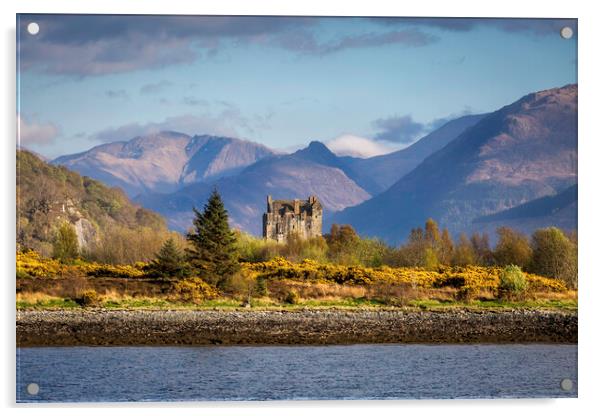 A castle amid the mountain Acrylic by Leighton Collins
