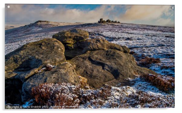 On Derwent Edge in Winter Acrylic by Chris Drabble