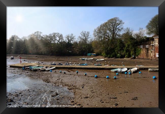 Serene Haven on the River Dart Framed Print by Stephen Hamer