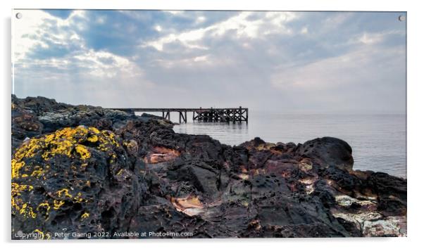 Portencross Pier - Scotland Acrylic by Peter Gaeng