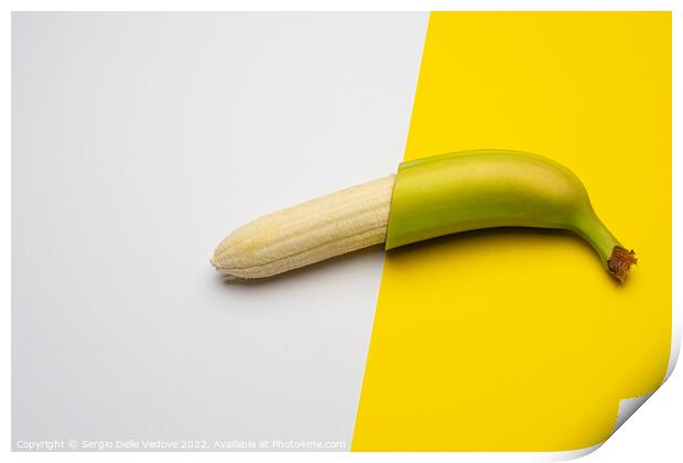 banana peeled Print by Sergio Delle Vedove