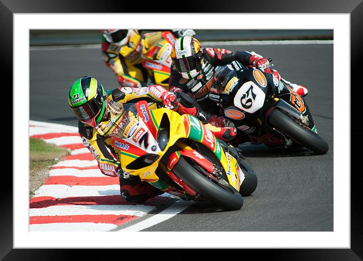 Michael Laverty & Shane Byrne - Cadwell Park 2011 Framed Mounted Print by SEAN RAMSELL
