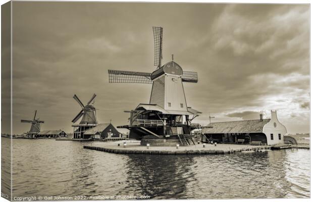 windmills of old Canvas Print by Gail Johnson