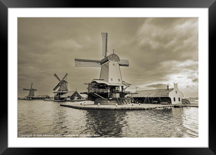 windmills of old Framed Mounted Print by Gail Johnson