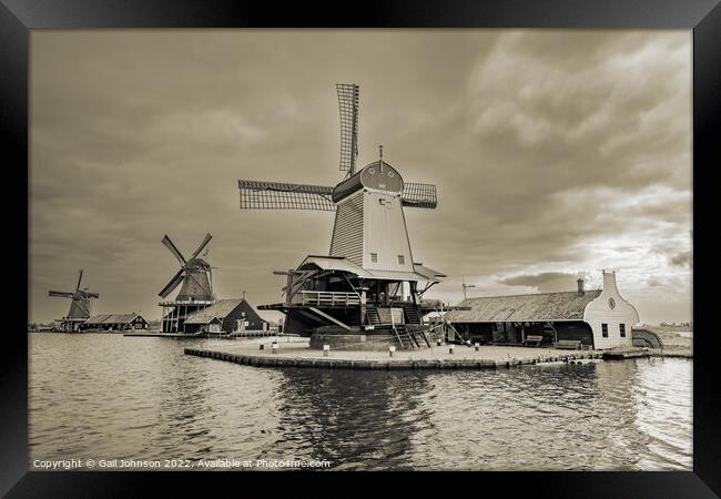 windmills of old Framed Print by Gail Johnson