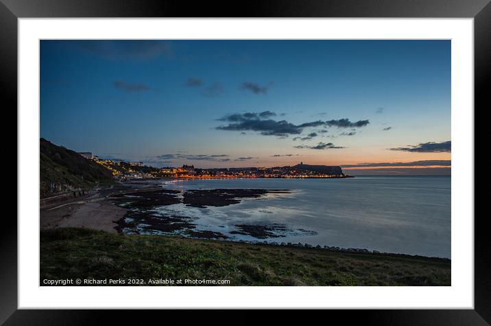 Scarborough South Bay daybreak Framed Mounted Print by Richard Perks