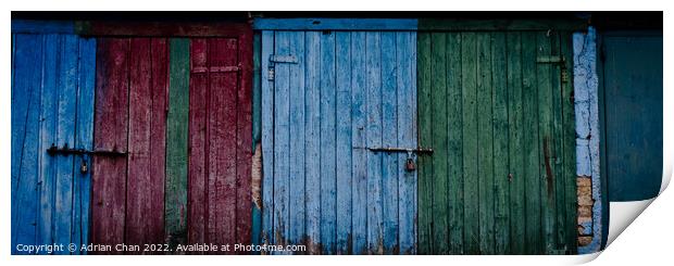 Colourful Garage doors Print by Adrian Chan