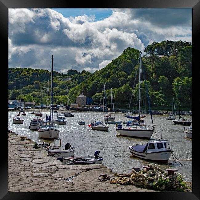 Boats in Harbour Framed Print by Joyce Storey