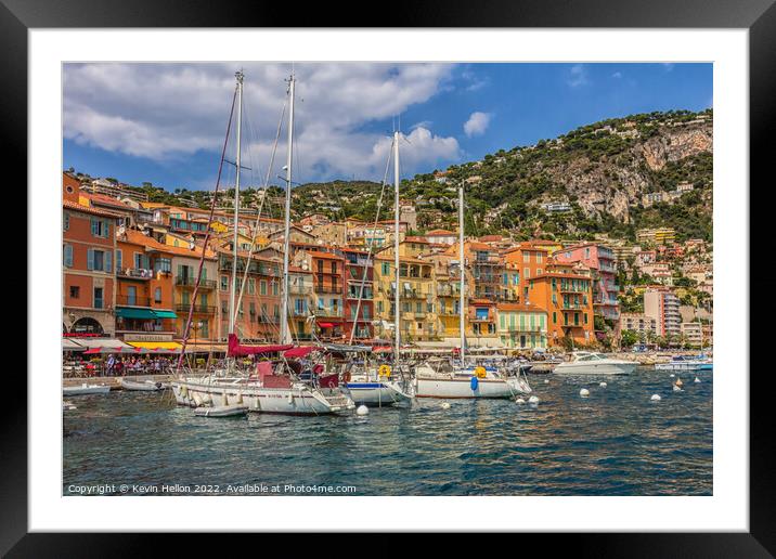 The harbour, Villefranche sur Mer, France Framed Mounted Print by Kevin Hellon