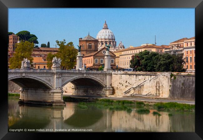 Ponte Vittorio Emmanuele II  Framed Print by Kevin Hellon