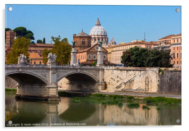Ponte Vittorio Emmanuele II  Acrylic by Kevin Hellon