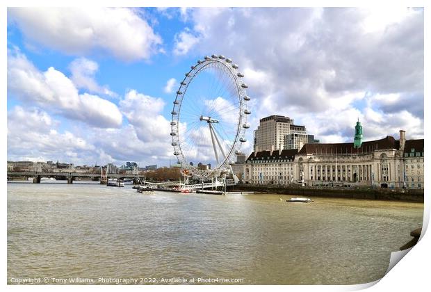 London Eye Print by Tony Williams. Photography email tony-williams53@sky.com